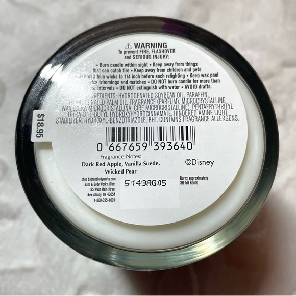 🍎 NWT Disney Villains Evil Queen Candle Bath & Body Works 8oz Single Wick - Picture 6 of 8